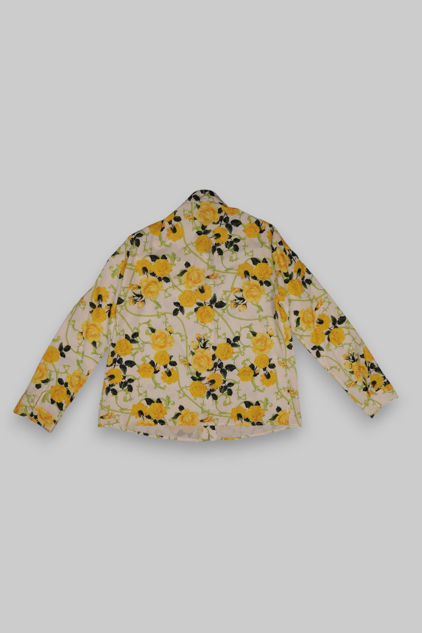 Women’s Floral Yellow Rose Blazer – Cream Base,