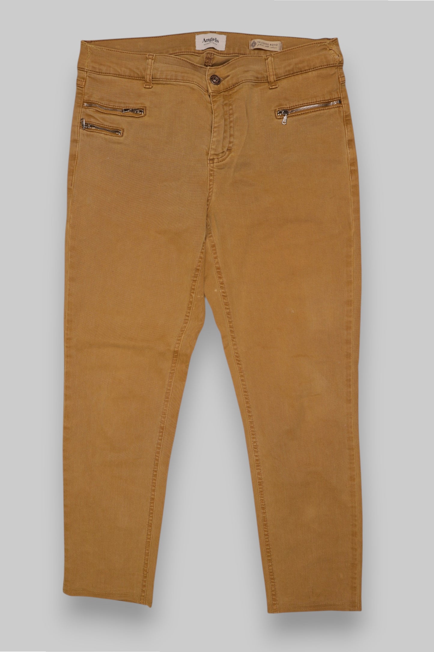 Mustard Slim-Fit Zip Trousers – Angels Jeanswear (Roots Collection)