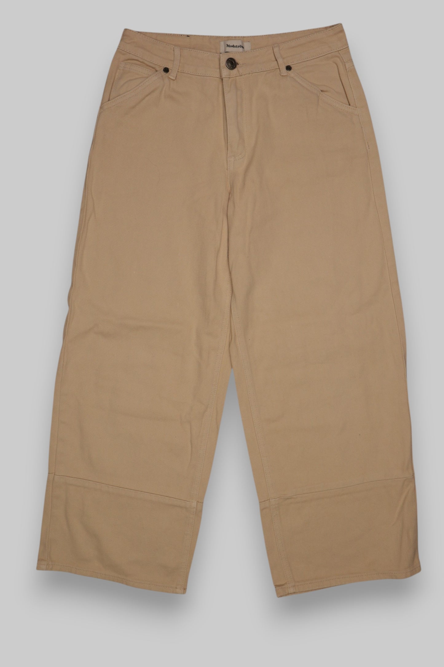 Modström Bellie Wide-Leg Cropped Jeans – Beige (100% Cotton)