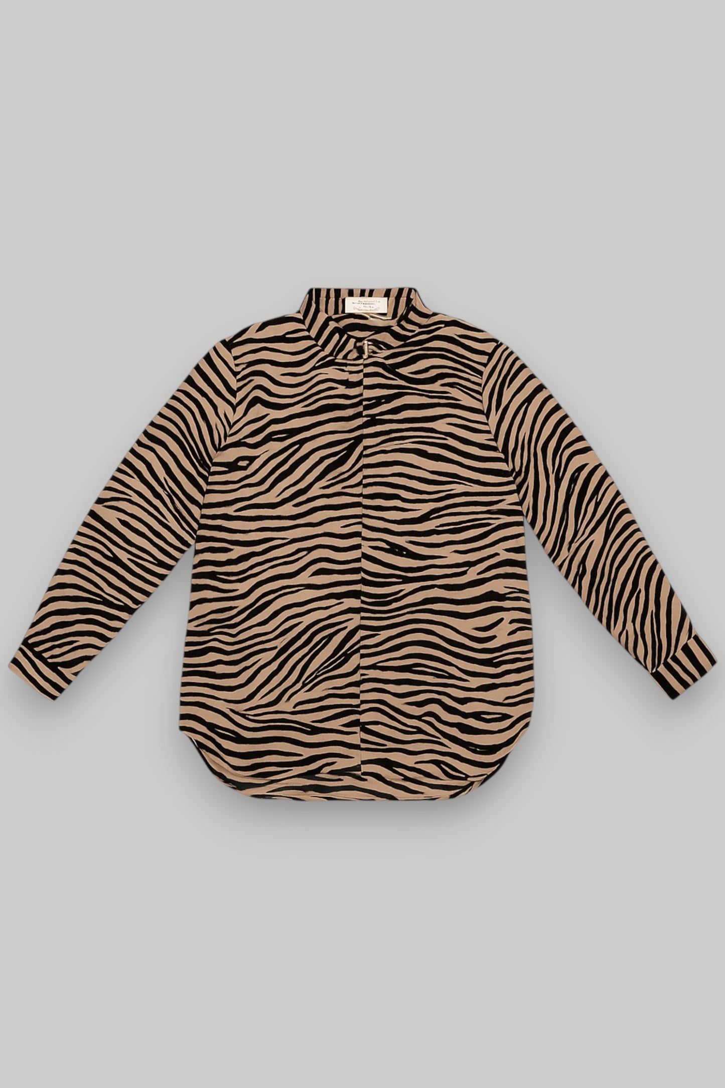 Costes Basic Zebra Print Shirts – Beige & Black – Size XL