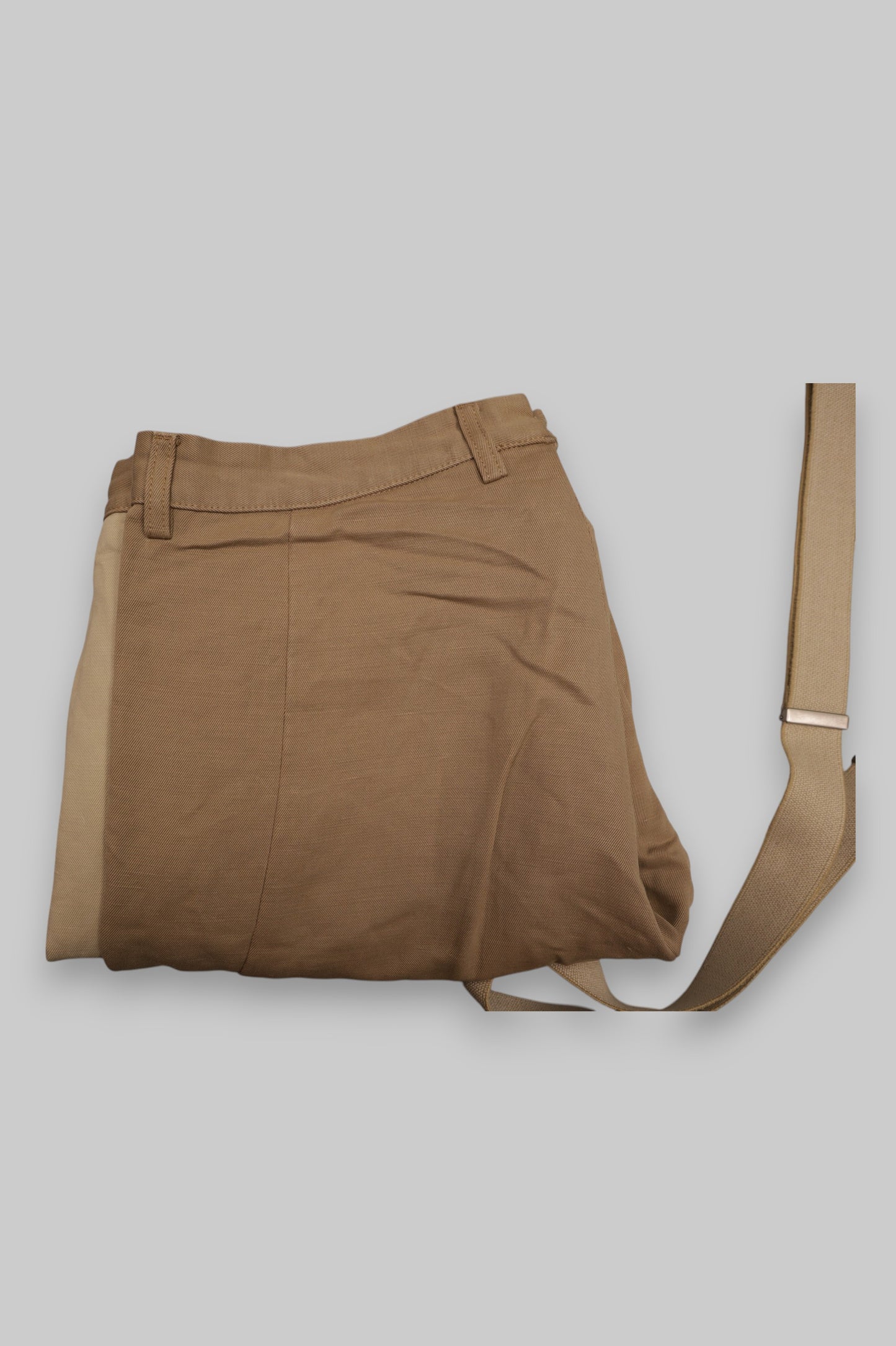 Vintage-Style Riding Trousers with Suspenders – Dual-Tone Tan & Khaki