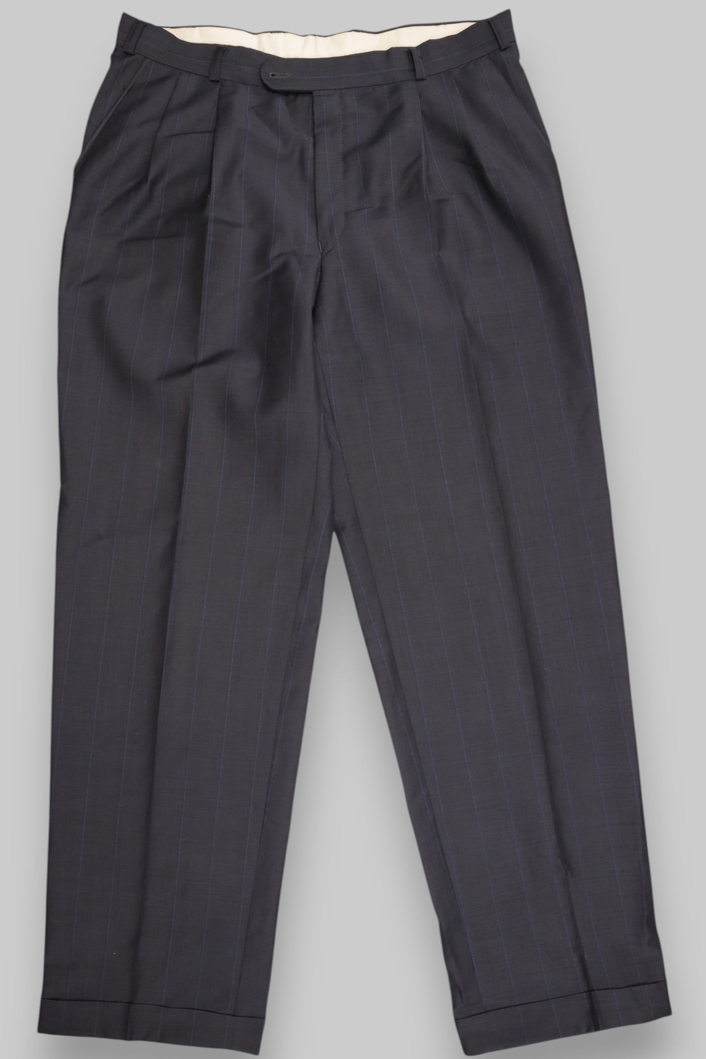 Men’s Formal Pinstripe Trousers  –Striped grey