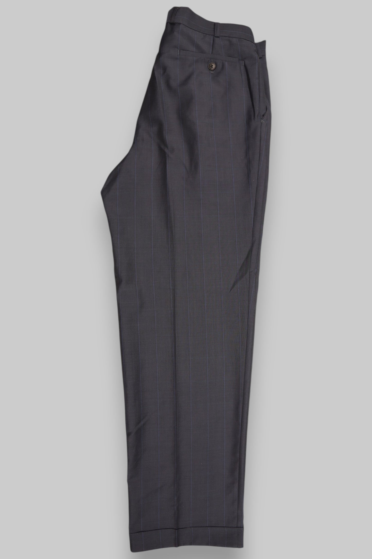 Men’s Formal Pinstripe Trousers  –Striped grey