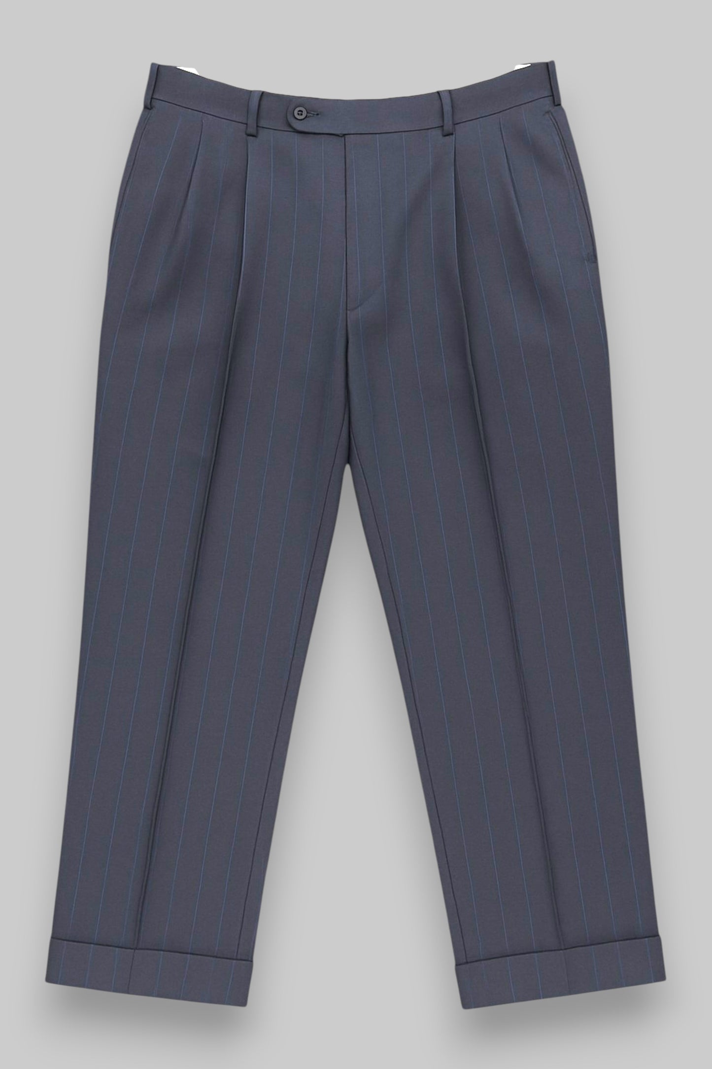 Men’s Formal Pinstripe Trousers  –Striped grey