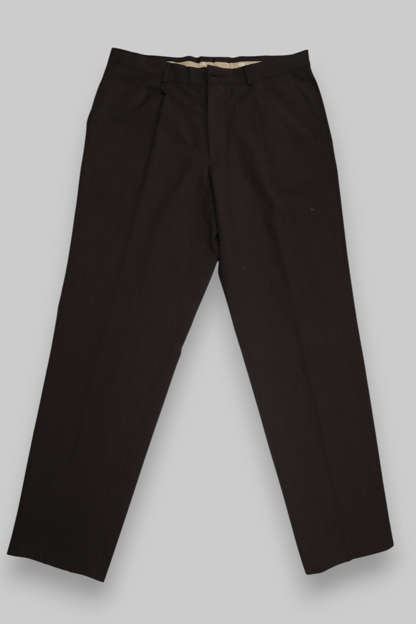 WE Men’s Formal Wool-Blend Trousers – Deep Charcoal Black Refined Tailoring for Modern Elegance