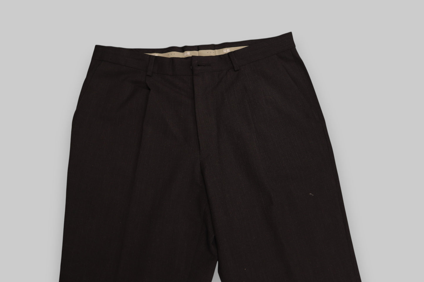 WE Men’s Formal Wool-Blend Trousers – Deep Charcoal Black Refined Tailoring for Modern Elegance