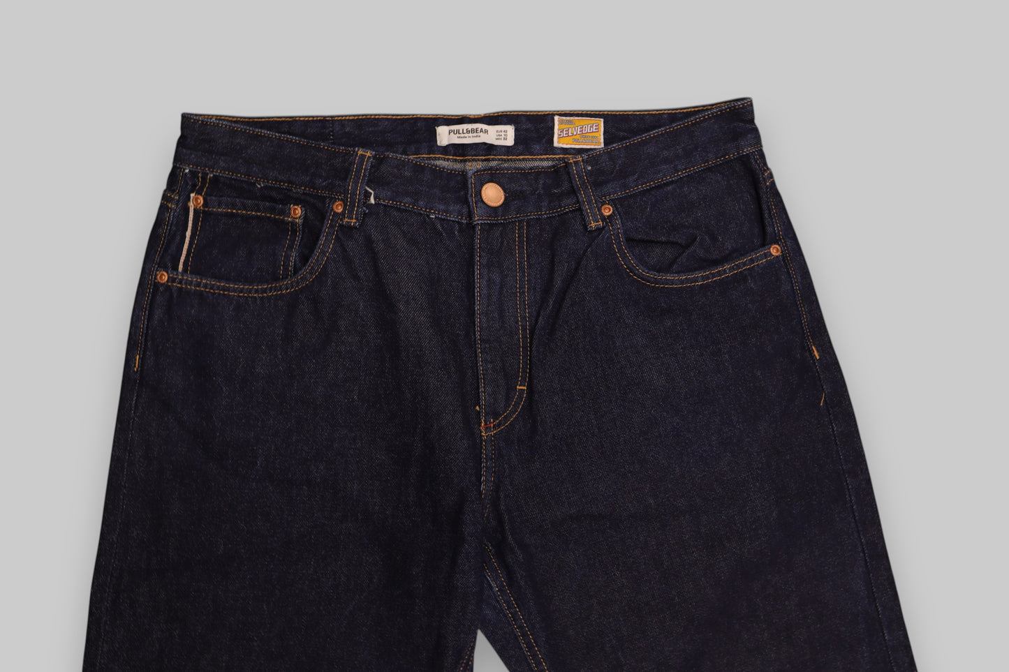 Pull&amp;Bear Selvedge Denim Jeans – Dark Indigo&nbsp; Premium Denim, Timeless Craft
