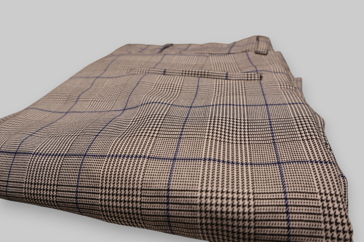 IKAO Tailored Glen Plaid Trousers – &nbsp;(Waist 33) Classic Pattern, Contemporary Fit