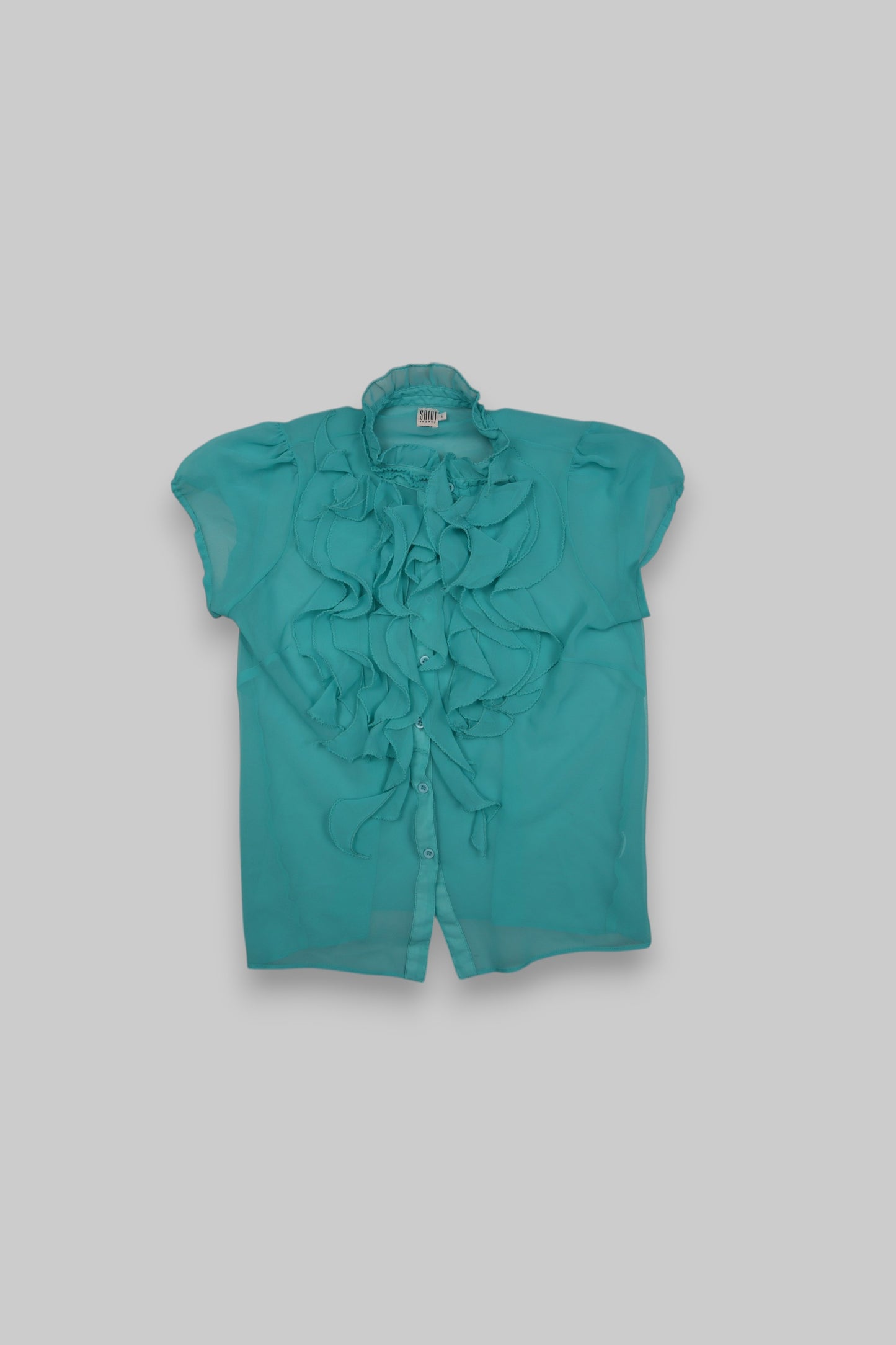 Saint Tropez Turquoise Ruffle Blouse