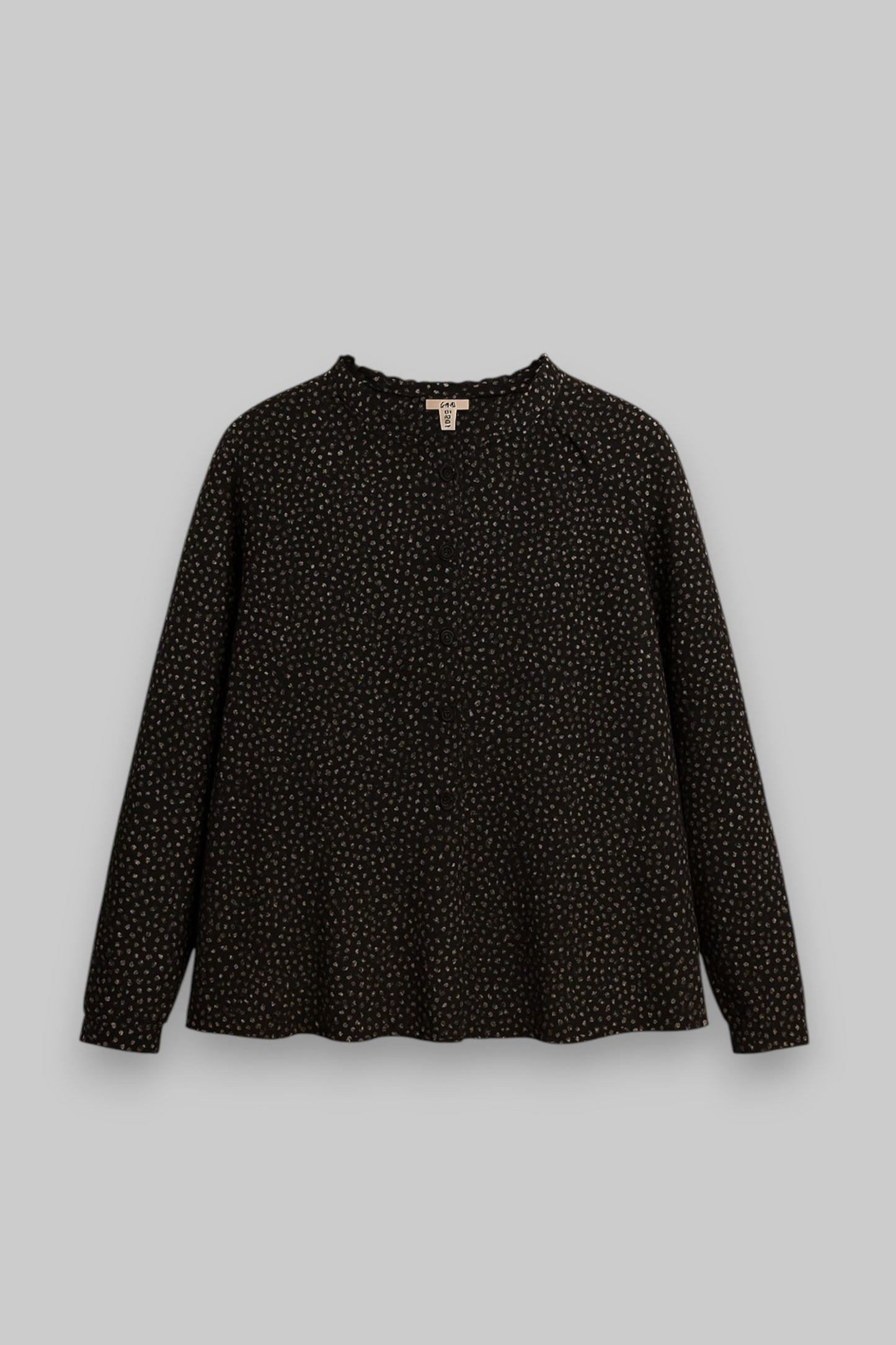 EDC by Esprit Black Polka Dot Ruffle Blouse