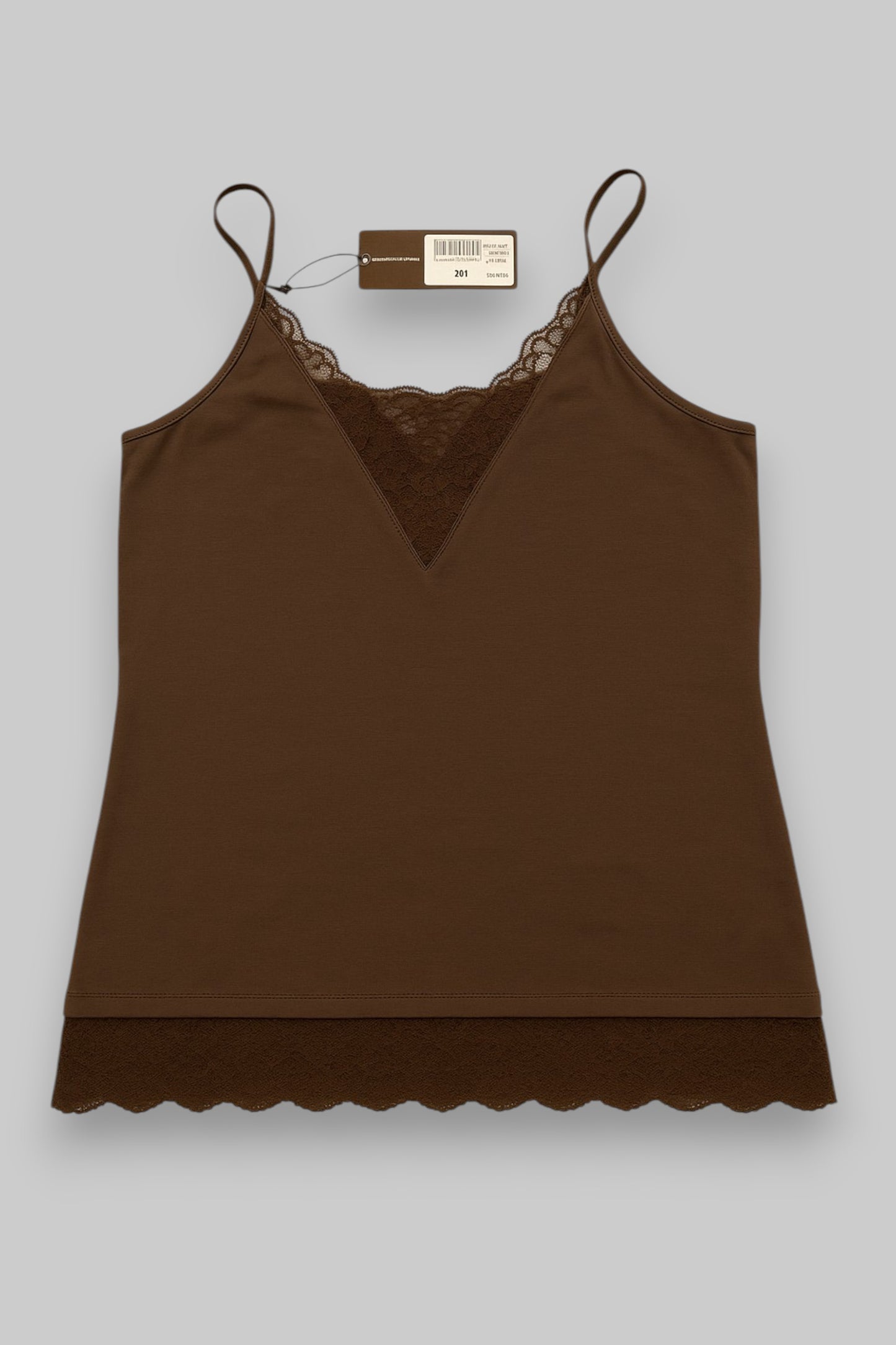 Chocolate Brown Lace-Trim Camisole – Expresssoffashion