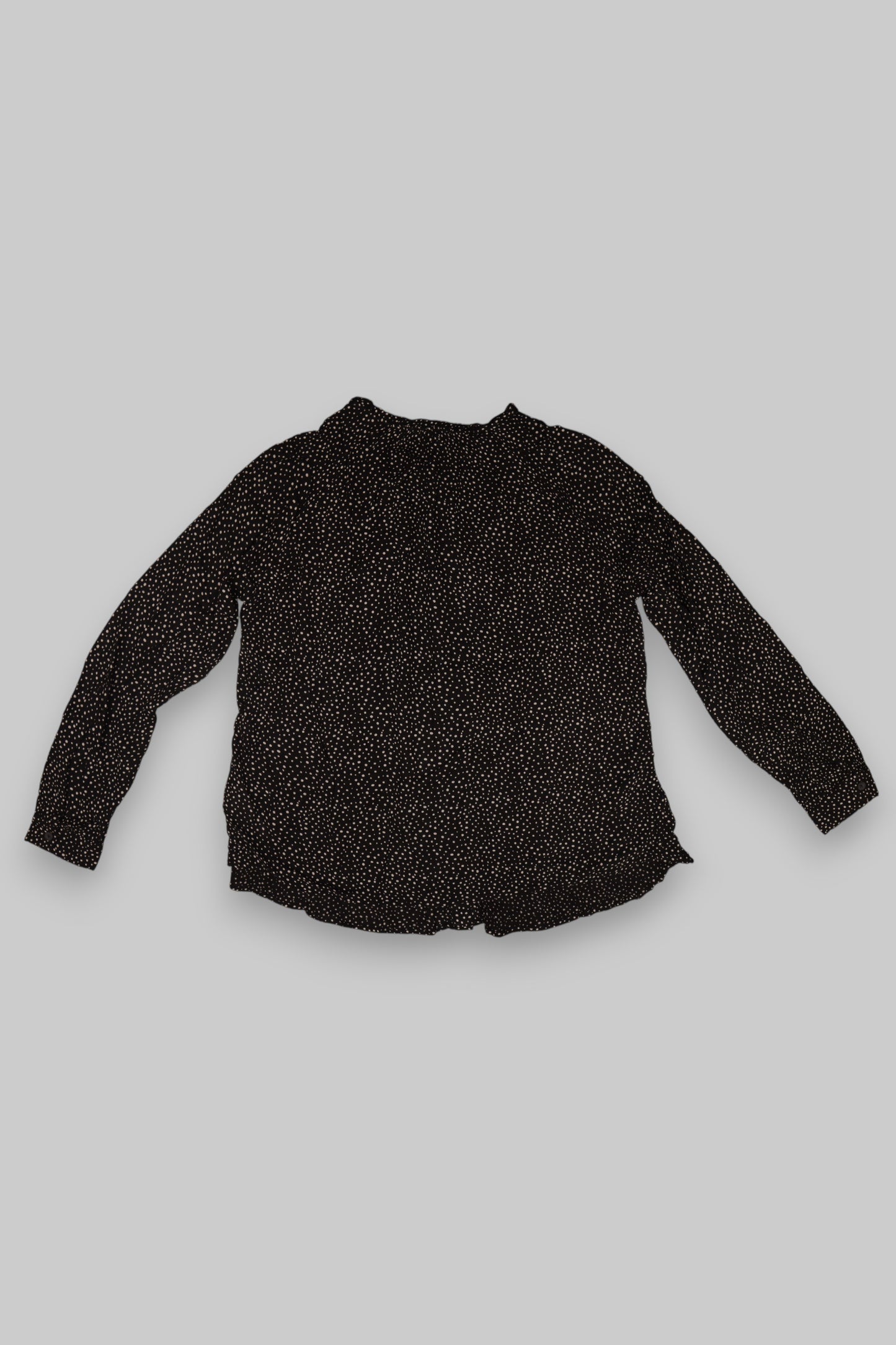 EDC by Esprit Black Polka Dot Ruffle Blouse