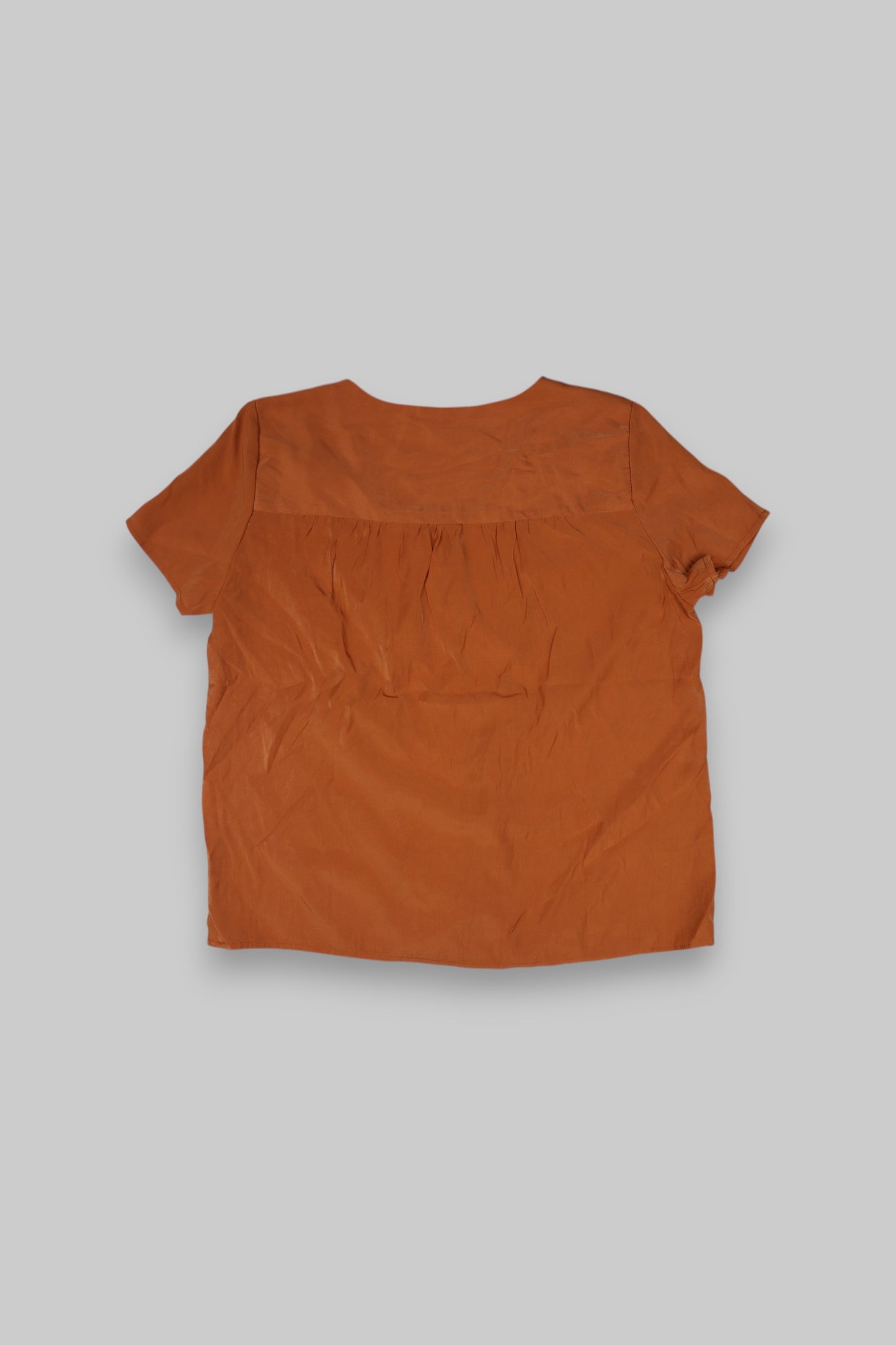 OBJECT Terracotta Short-Sleeve V-Neck Blouse