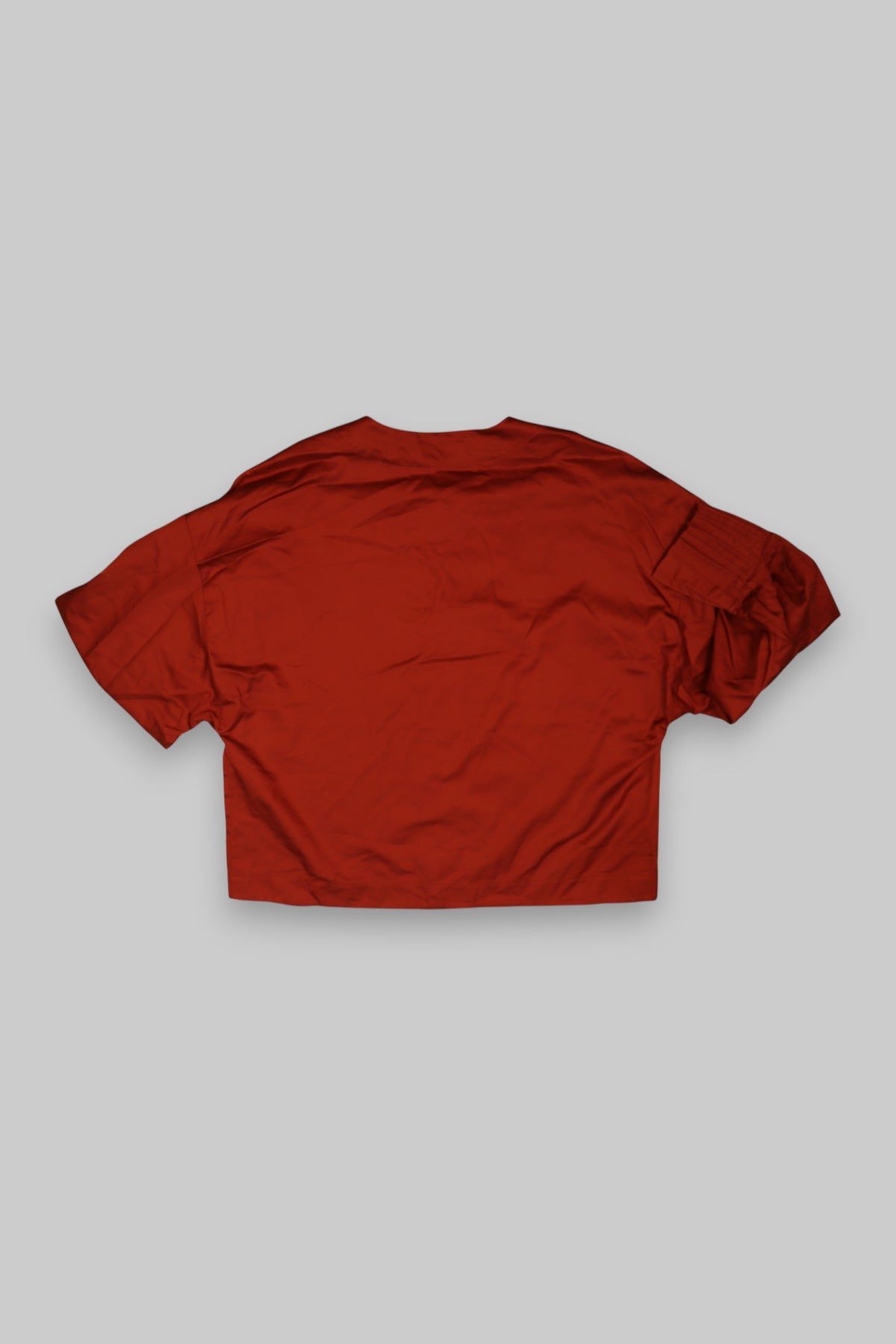 MANGO Deep Rust Red Blouse – Voluminous Sleeves, Pleated Cuffs