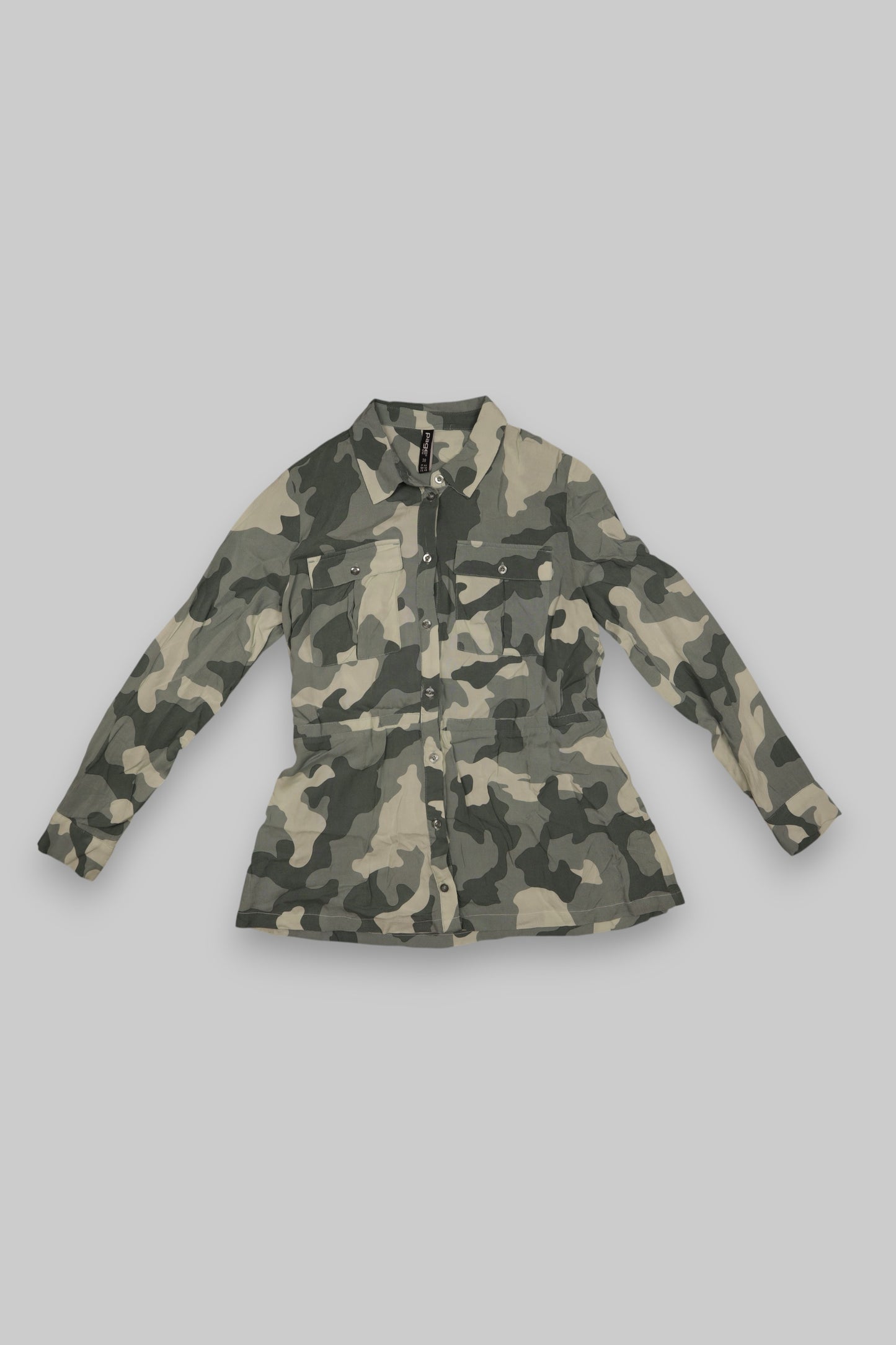 Page One Camo Print Shirt Jacket