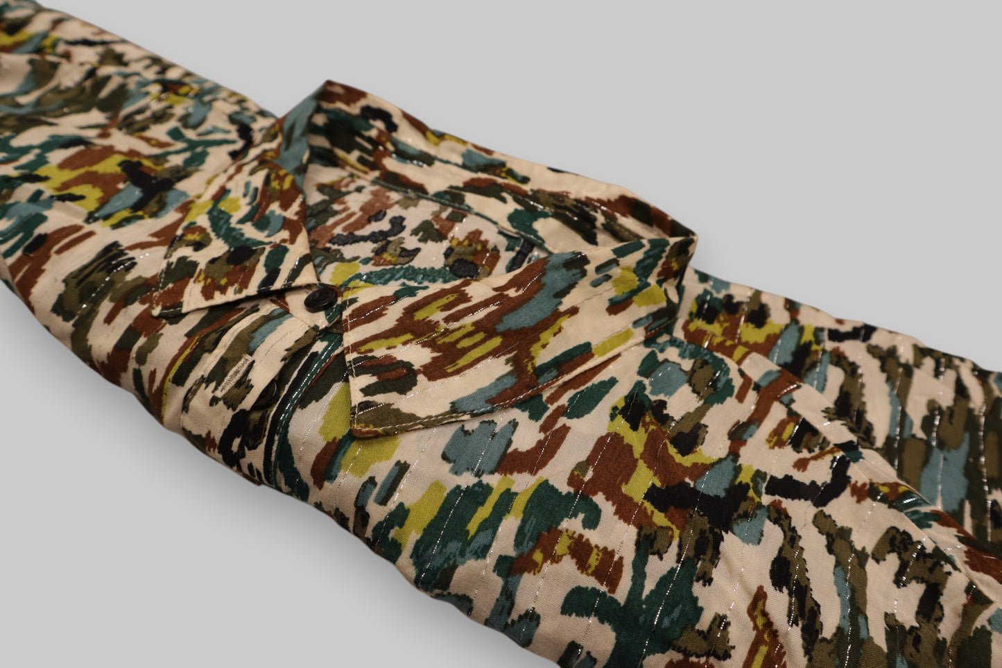 Women’s Abstract Camouflage-Inspired Long-Sleeve Blouse