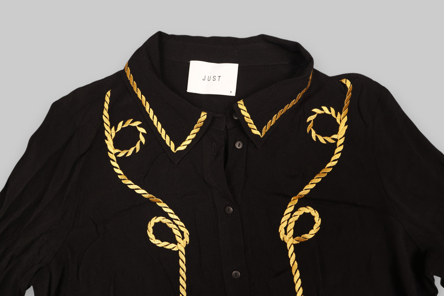 JUST FEMALE “Wylie” Embroidered Long-Sleeve Shirt