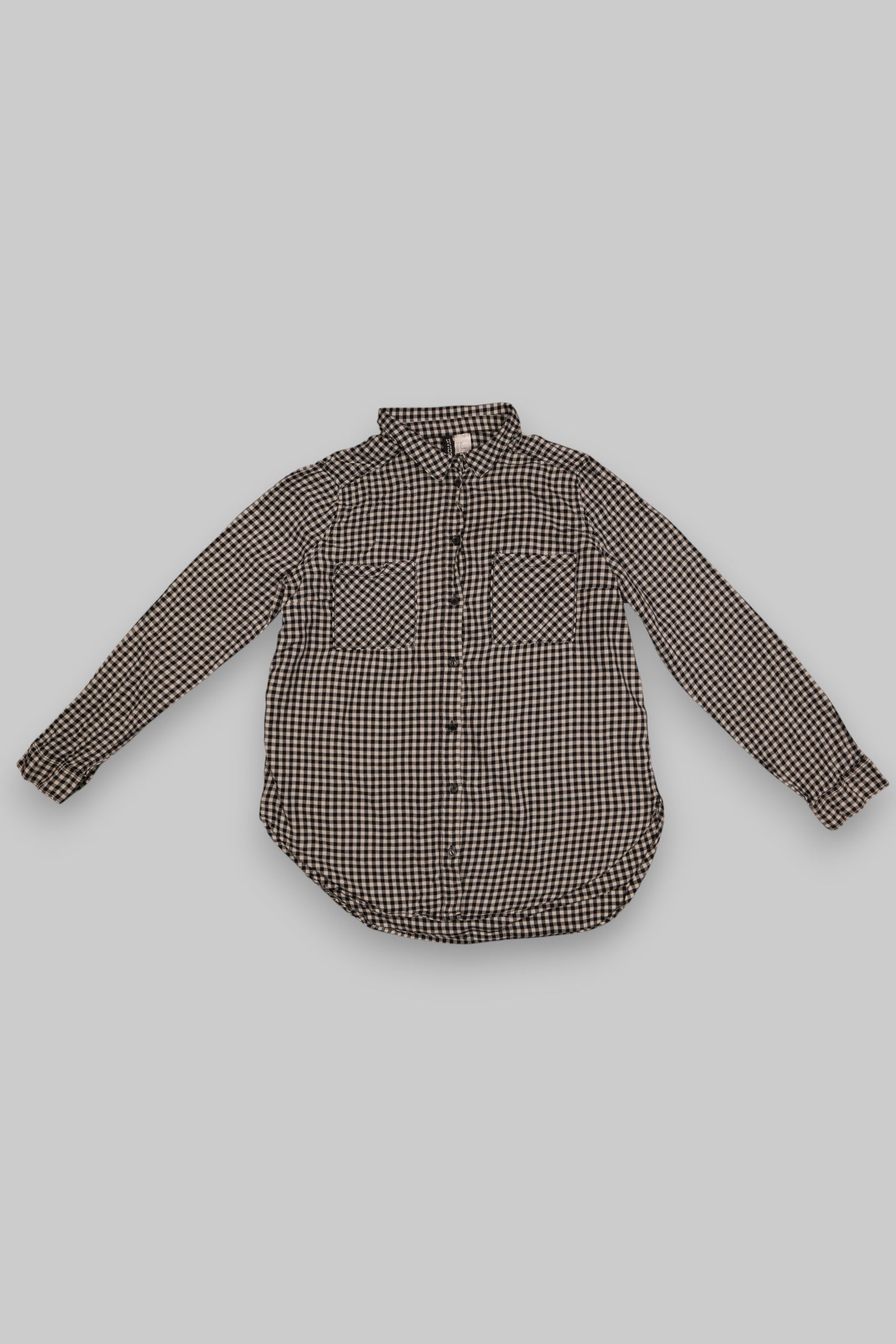 H&M Women’s Black & Beige Gingham Shirt