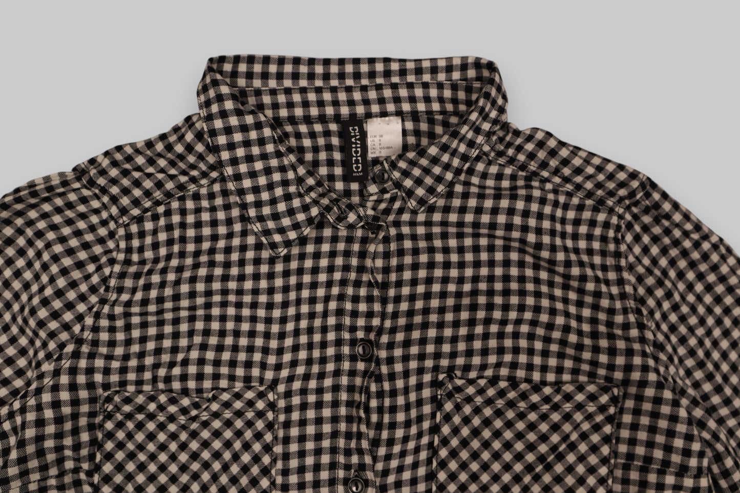 H&M Women’s Black & Beige Gingham Shirt