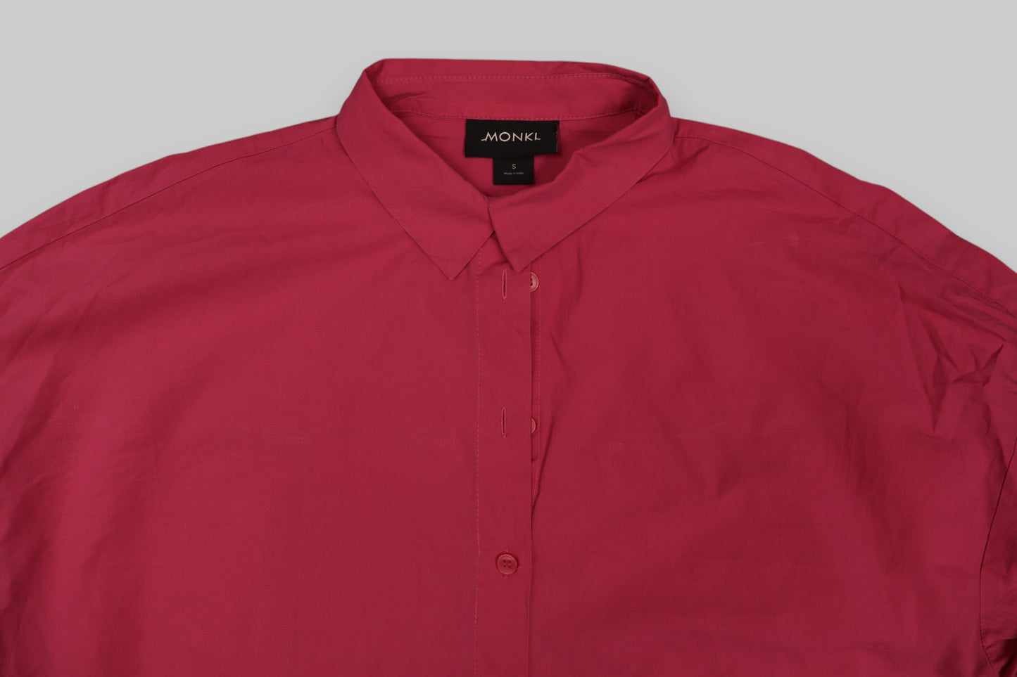 MONKI Hot Pink Cotton Long-Sleeve Shirt – Size S