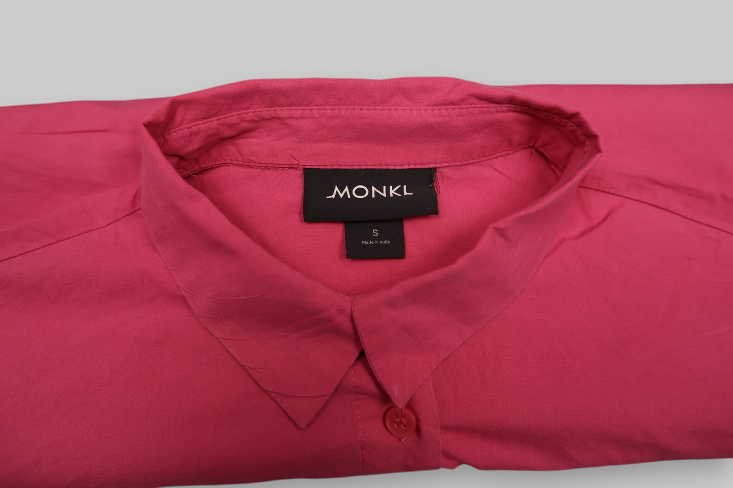 MONKI Hot Pink Cotton Long-Sleeve Shirt – Size S