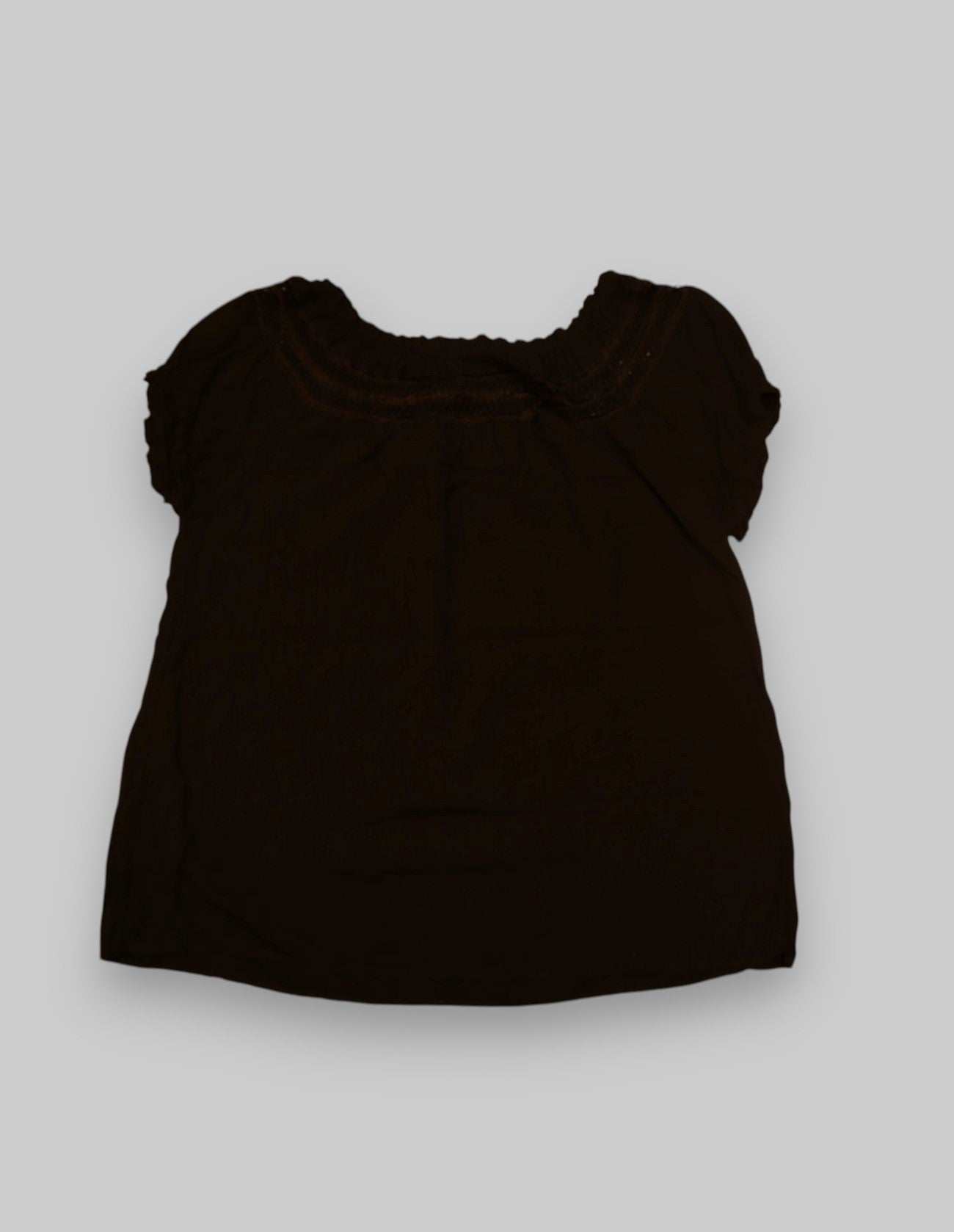 Black Crochet-Trim Blouse – Made in Italy