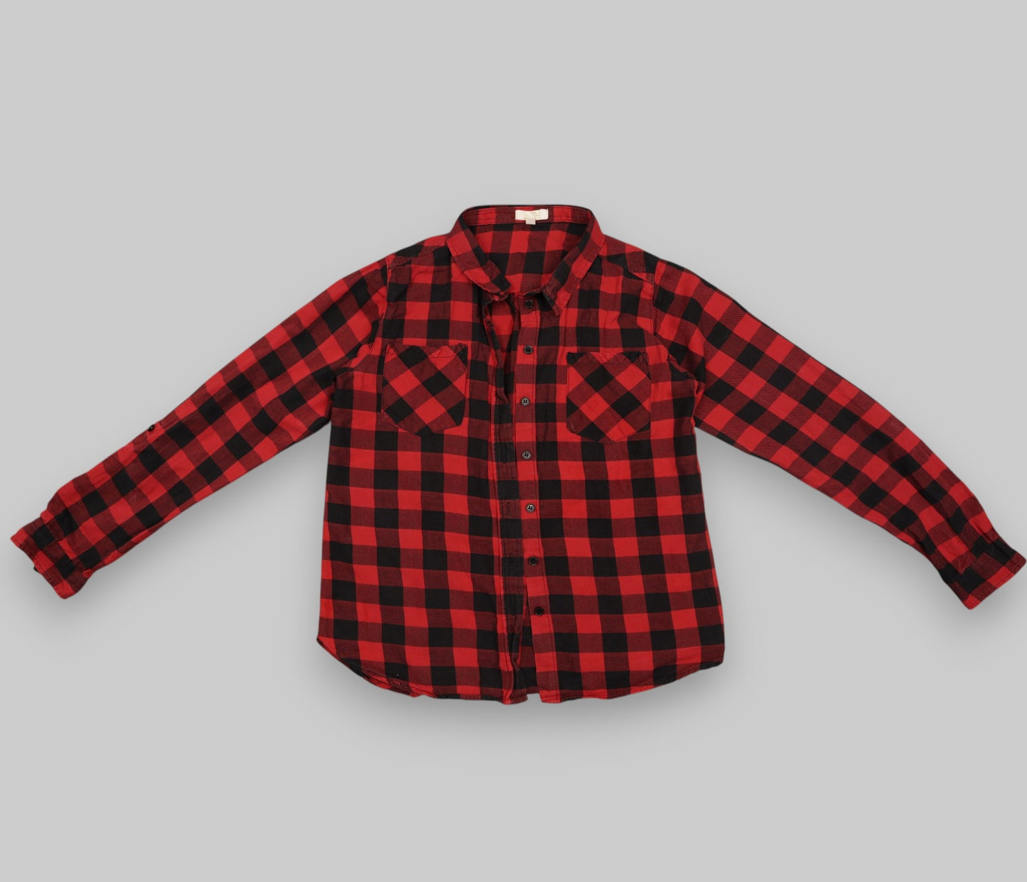 D-XEL Red & Black Buffalo Plaid Flannel Button-Up Shirt