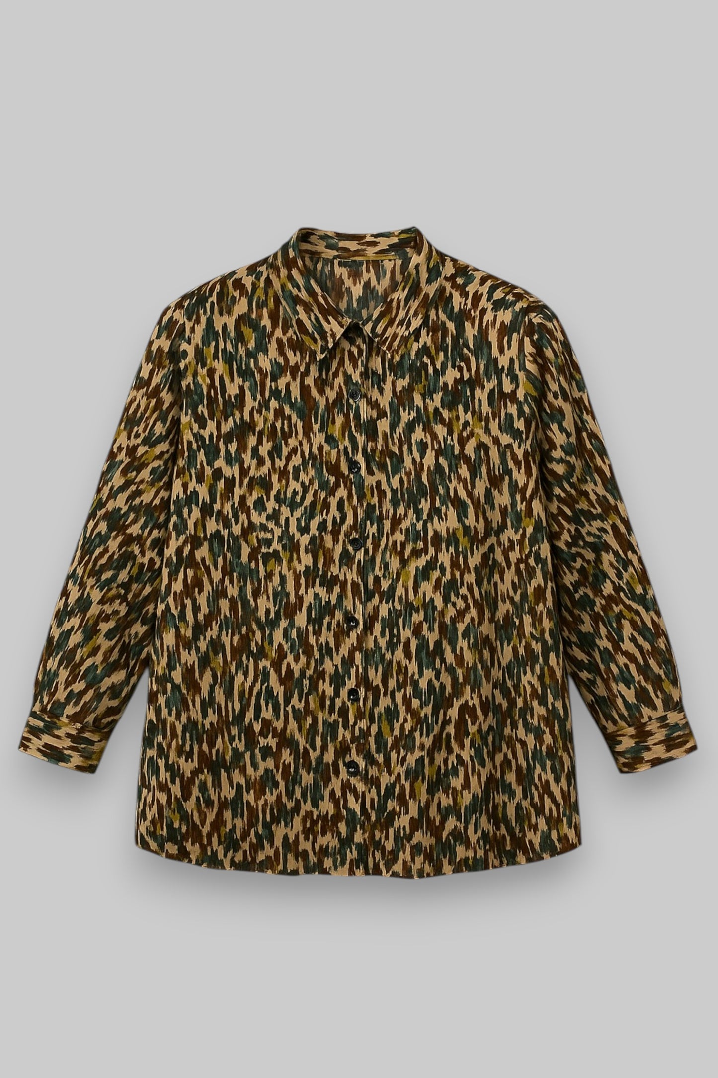 Women’s Abstract Camouflage-Inspired Long-Sleeve Blouse